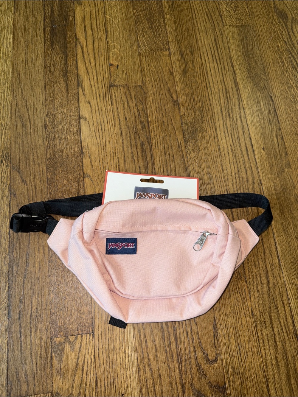 Jansport Light Pink Waist Bag with Black Strap